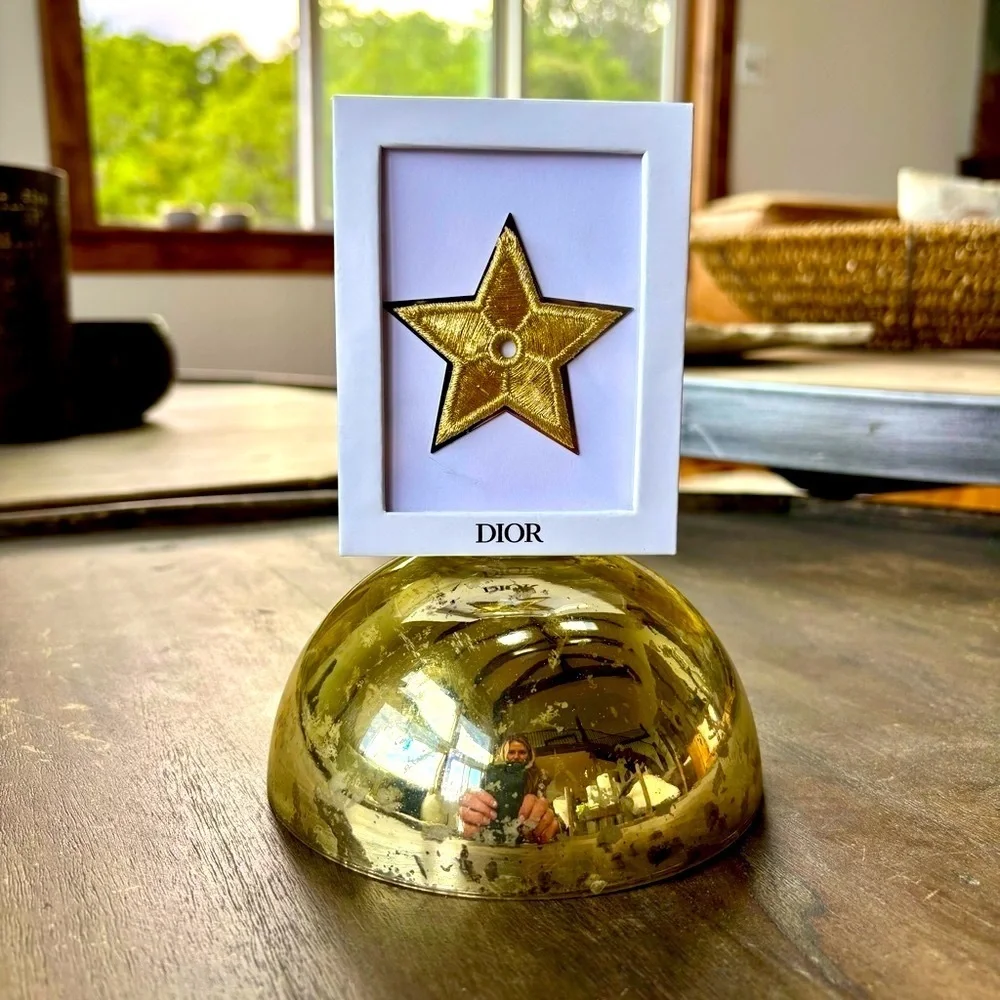 DIOR BEAUTY  Gold Embroidered Dior Star Pin
